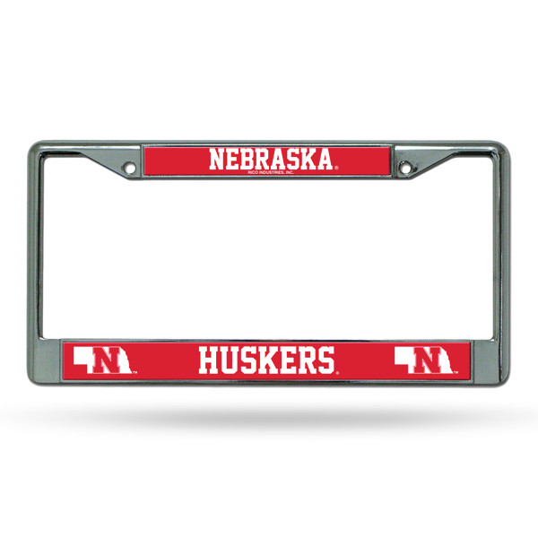 Nebraska Cornhuskers License Plate Frame Chrome