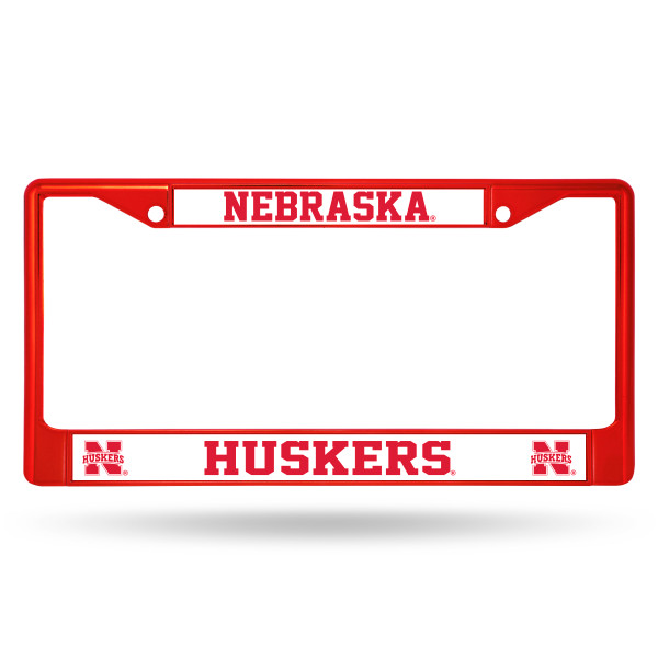 Nebraska Cornhuskers License Plate Frame Metal Red