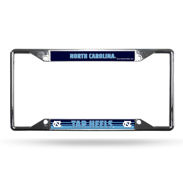North Carolina Tar Heels License Plate Frame Chrome EZ View