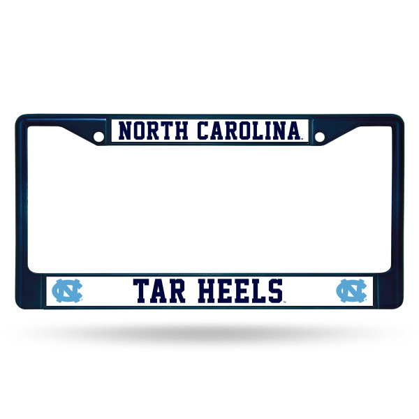 North Carolina Tar Heels License Plate Frame Metal Navy