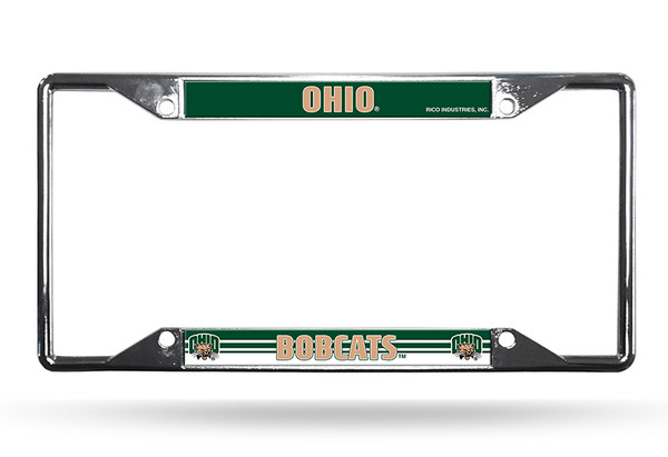 Ohio Bobcats License Plate Frame Chrome EZ View
