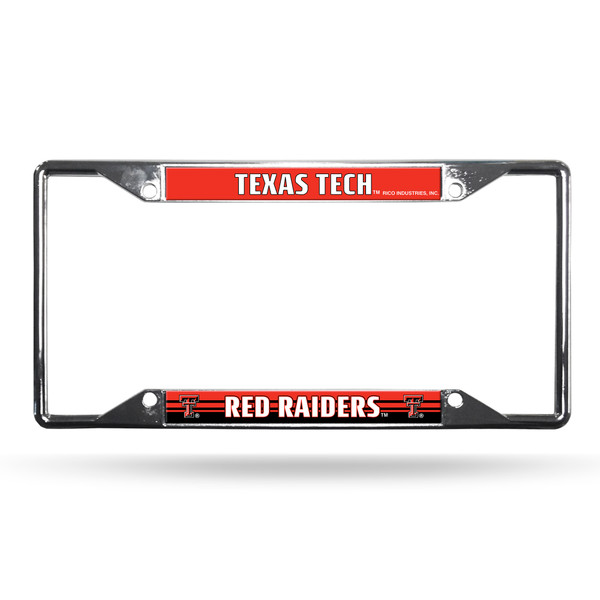 Texas Tech Red Raiders License Plate Frame Chrome EZ View