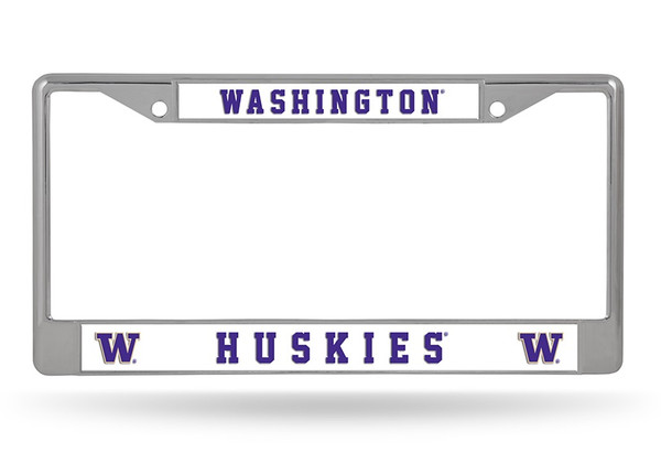 Washington Huskies License Plate Frame Chrome