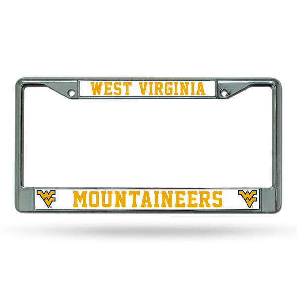 West Virginia Mountaineers License Plate Frame Chrome