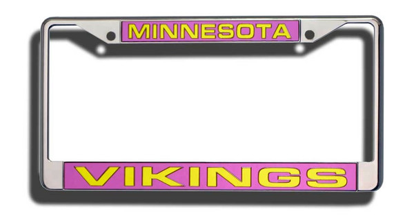 Minnesota Vikings License Plate Frame Laser Cut Chrome
