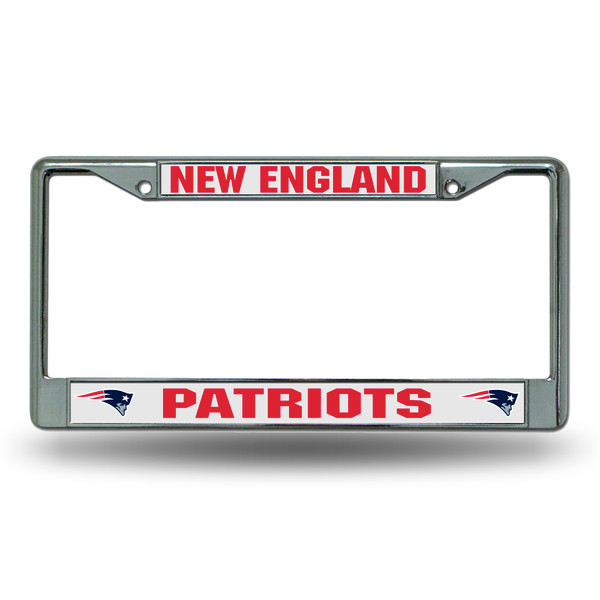 New England Patriots License Plate Frame Chrome