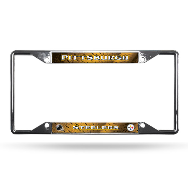 Pittsburgh Steelers License Plate Frame Chrome EZ View