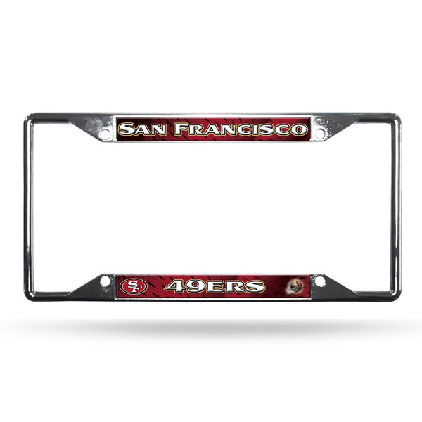 San Francisco 49ers License Plate Frame Chrome EZ View