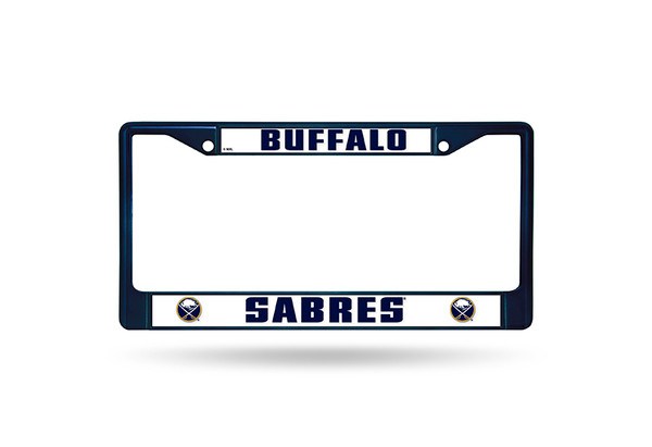 Buffalo Sabres License Plate Frame Chrome Navy
