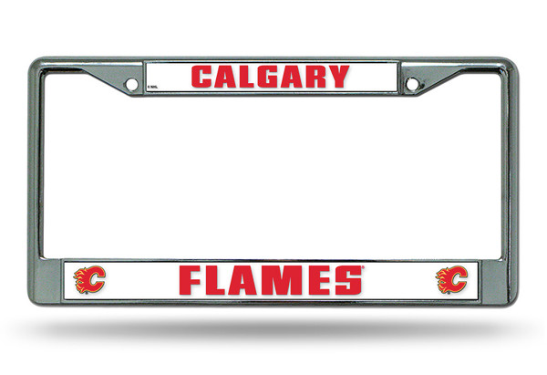 Calgary Flames License Plate Frame Chrome