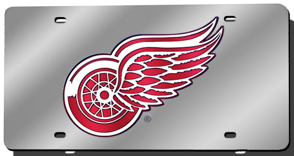 Detroit Red Wings License Plate Laser Cut Silver