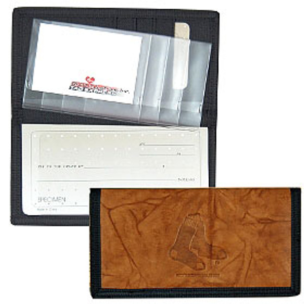 Boston Red Sox Leather/Nylon Embossed Checkbook Cover