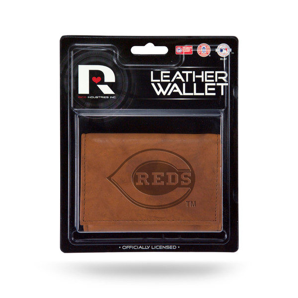 Cincinnati Reds Leather Embossed Trifold Wallet