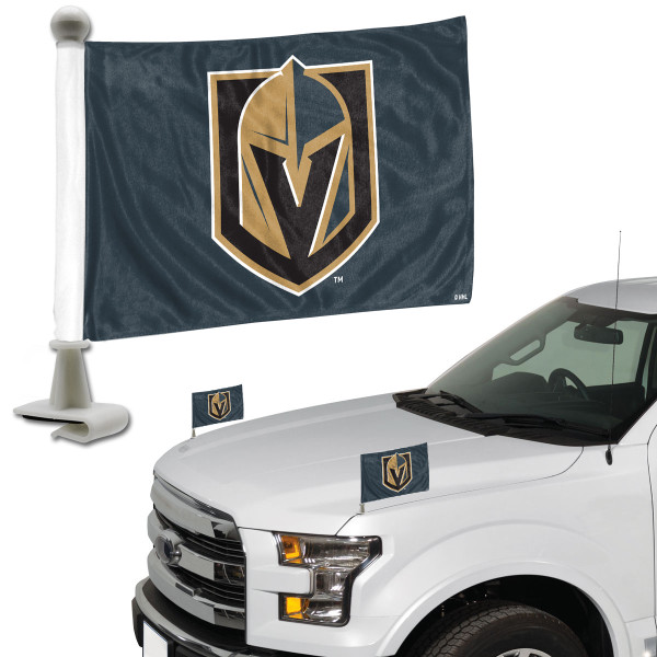 Vegas Golden Knights Ambassador Flags Knights Primary Logo - Gray Flag 4 in. x 6 in. Set of 2