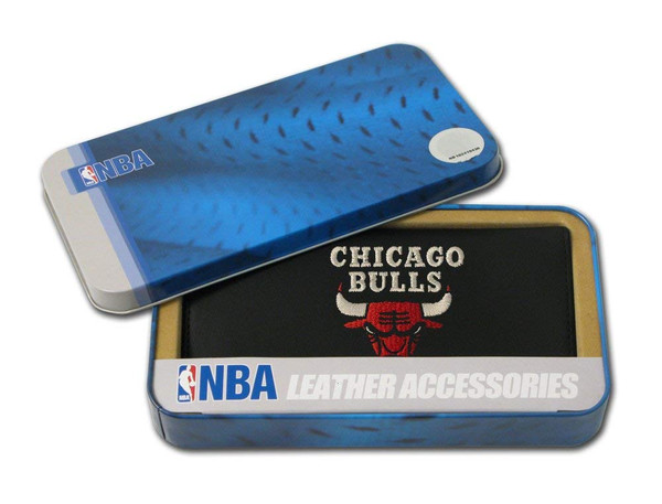 Chicago Bulls Checkbook Cover Embroidered Leather