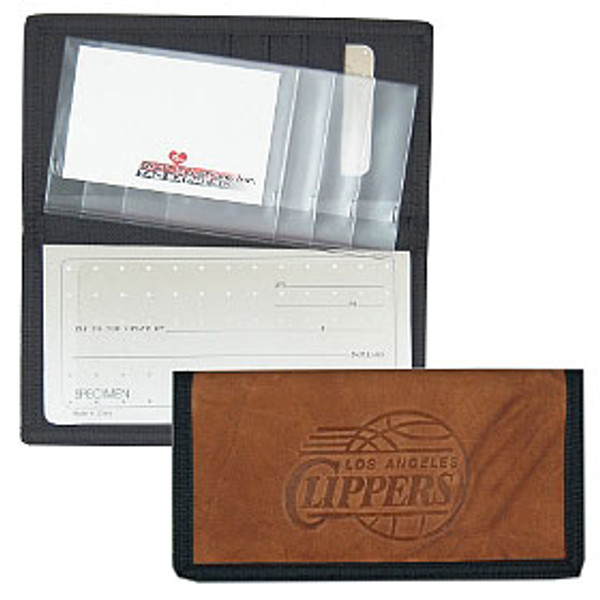 Los Angeles Clippers Leather/Nylon Embossed Checkbook Cover