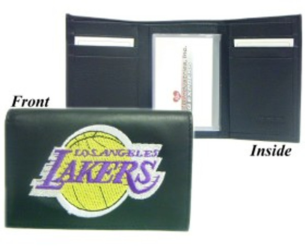 Los Angeles Lakers Embroidered Leather Tri-Fold Wallet