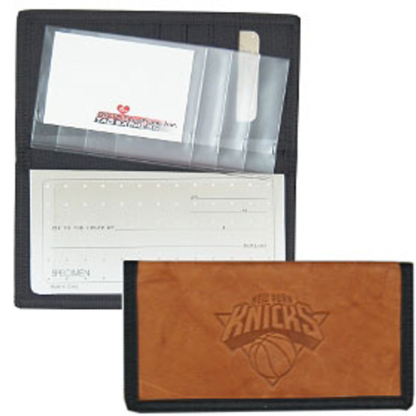 New York Knicks Leather/Nylon Embossed Checkbook Cover