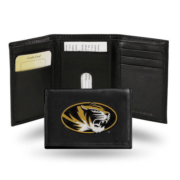 Missouri Tigers Wallet Trifold Leather Embroidered