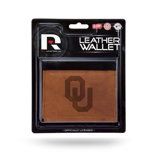 Oklahoma Sooners Wallet Trifold Leather Embossed