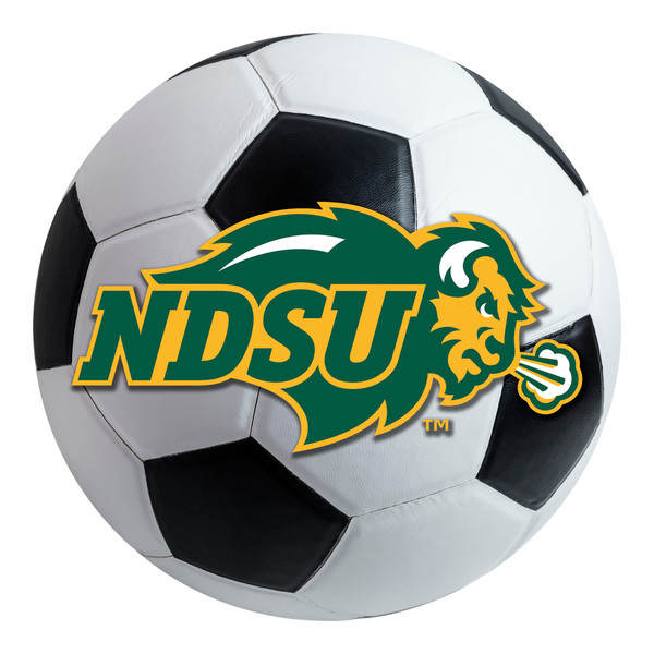 North Dakota State University - North Dakota State Bison Soccer Ball Mat "NDSU & Bison" Logo White