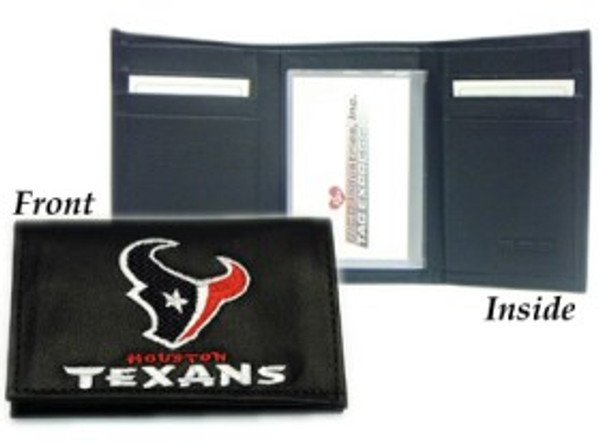 Houston Texans Wallet Trifold Leather Embroidered