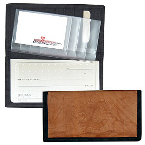 Calgary Flames Leather/Nylon Embossed Checkbook Cover
