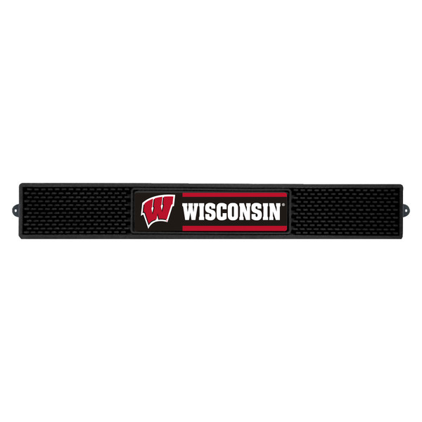 University of Wisconsin - Wisconsin Badgers Drink Mat "W" Logo & "Wisconsin" Wordmark Black