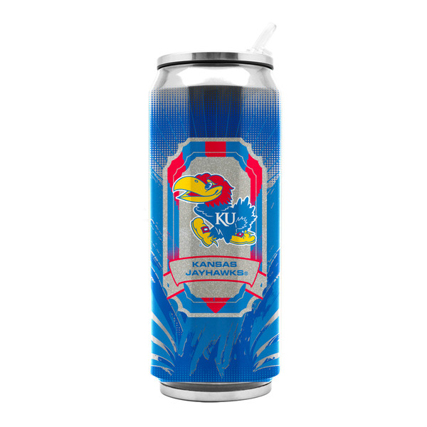 Kansas Jayhawks Stainless Steel Thermo Can - 16.9 ounces