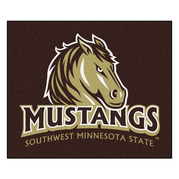 Southwest Minnesota State University - Southwest Minnesota State Mustangs Tailgater Mat "Mustang" Logo & Wordmark Black