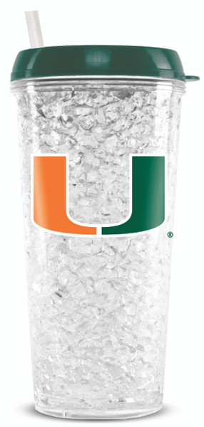 Miami Hurricanes Crystal Freezer Tumbler