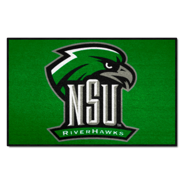 Northeastern State University - Northeastern State Riverhawks Starter Mat "NSU & River Hawk" Logo Green