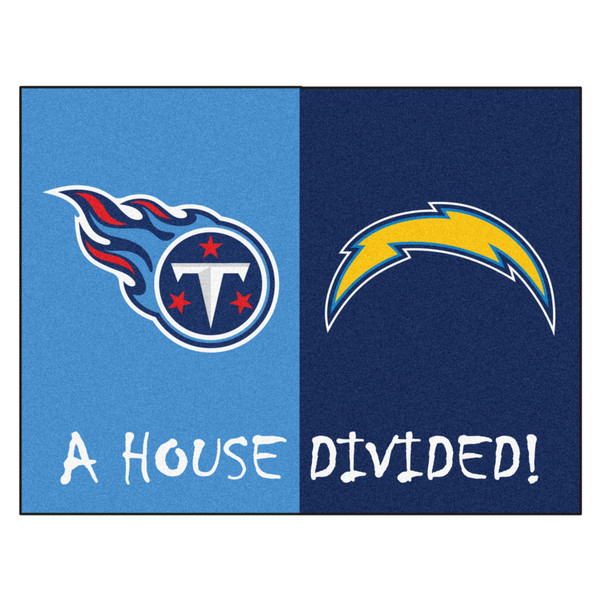 NFL House Divided - Chargers/ Titans House Divided Mat House Divided Multi