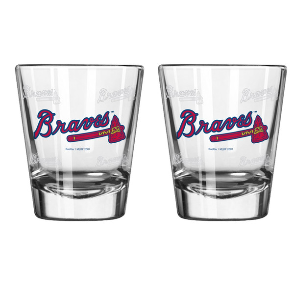 Atlanta Braves Shot Glass - 2 Pack Satin Etch