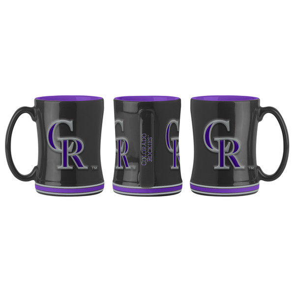 Colorado Rockies Coffee Mug 14oz Sculpted Relief Alternate Design