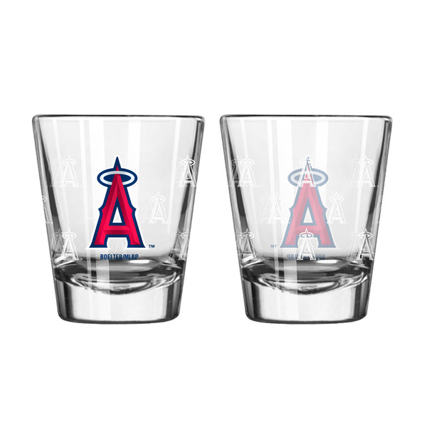 Los Angeles Angels Shot Glass Satin Etch Style 2 Pack