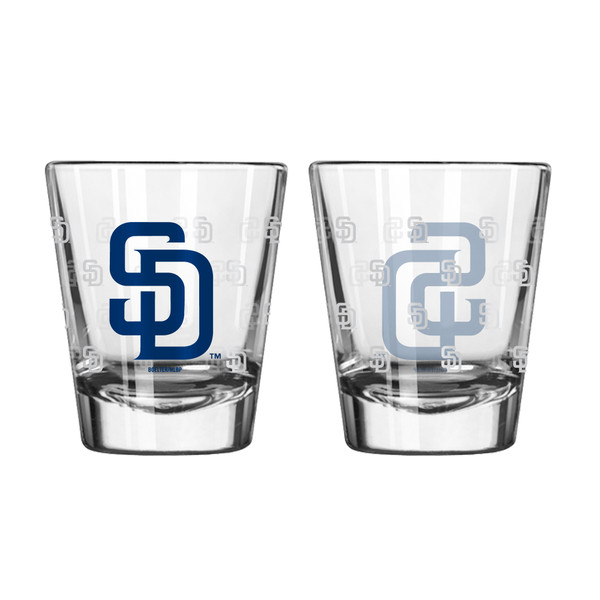 San Diego Padres Shot Glass - 2 Pack Satin Etch