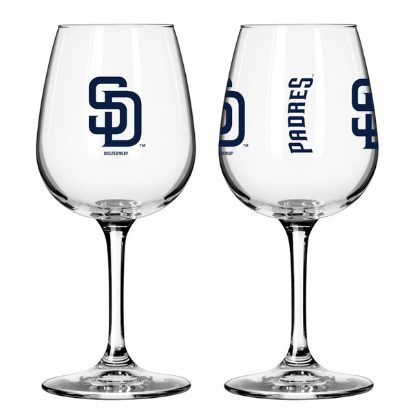 San Diego Padres Glass 12oz Wine Game Day