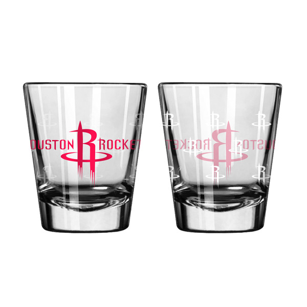 Houston Rockets Shot Glass - 2 Pack Satin Etch