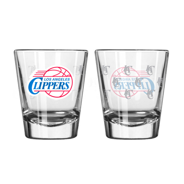 Los Angeles Clippers Shot Glass - 2 Pack Satin Etch