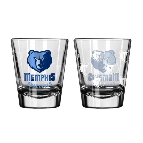 Memphis Grizzlies Shot Glass - 2 Pack Satin Etch