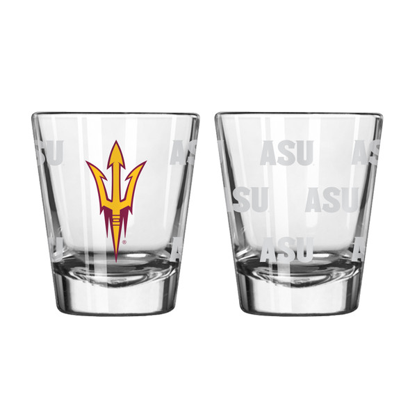 Arizona State Sun Devils Shot Glass Satin Etch Style 2 Pack