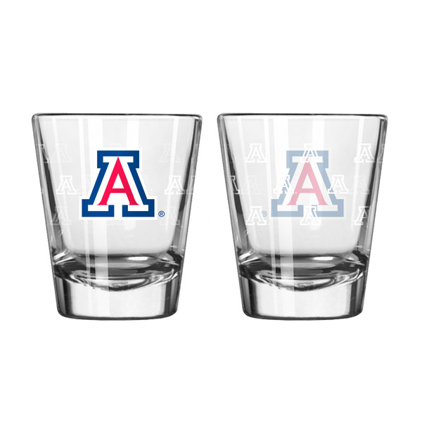 Arizona Wildcats Shot Glass - 2 Pack Satin Etch
