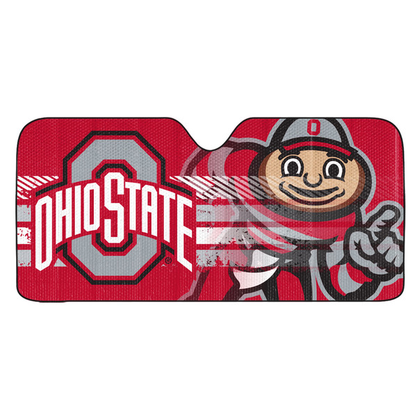 Ohio State University - Ohio State Buckeyes Auto Shade Ohio State Primary Logo with Wordmark Red
