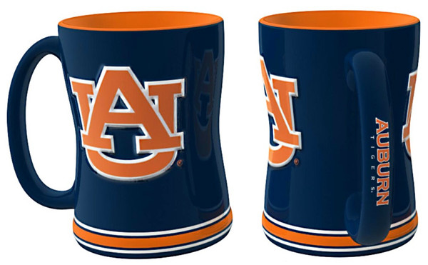 Auburn Tigers Coffee Mug - 14oz Sculpted Relief