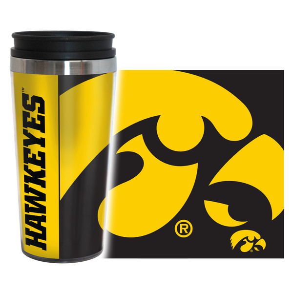 Iowa Hawkeyes Travel Mug - 14 oz Full Wrap - Hype Style