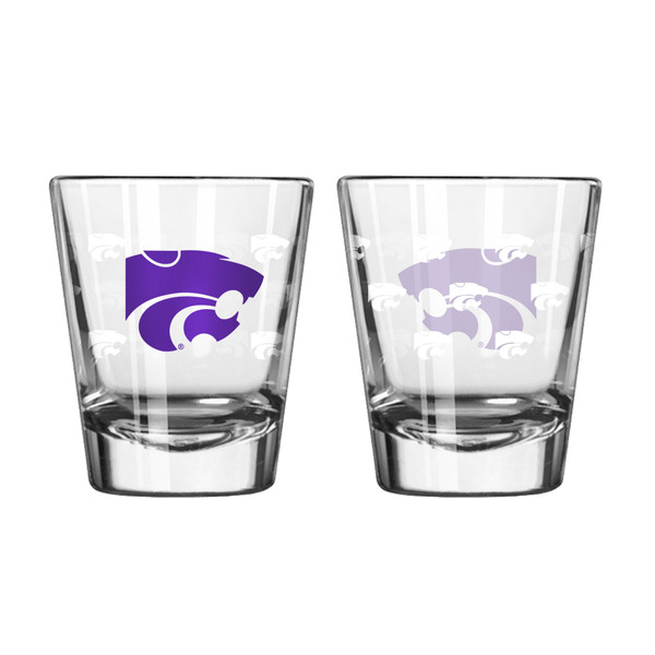 Kansas State Wildcats Shot Glass - 2 Pack Satin Etch