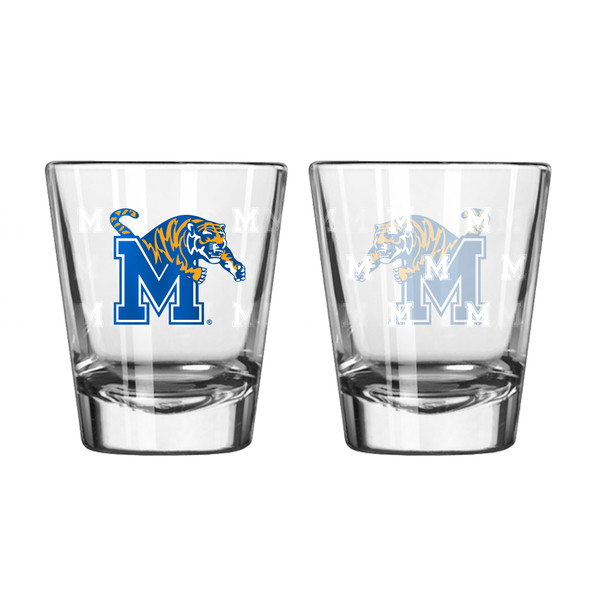 Memphis Tigers Shot Glass - 2 Pack Satin Etch