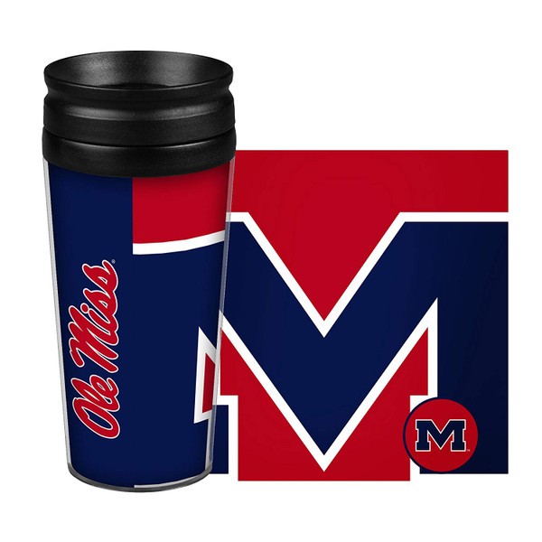 Mississippi Rebels Travel Mug 14oz Full Wrap Style Hype Design