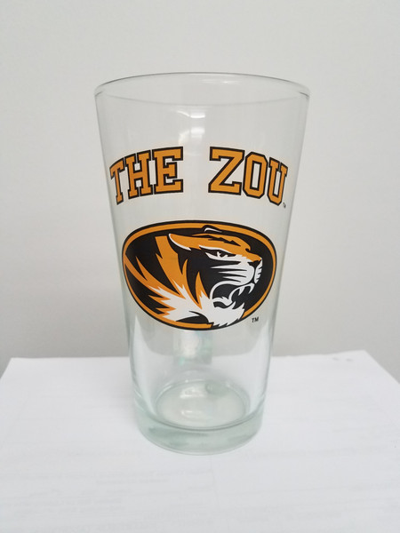 Missouri Tigers Glass Pint 16oz The Zou